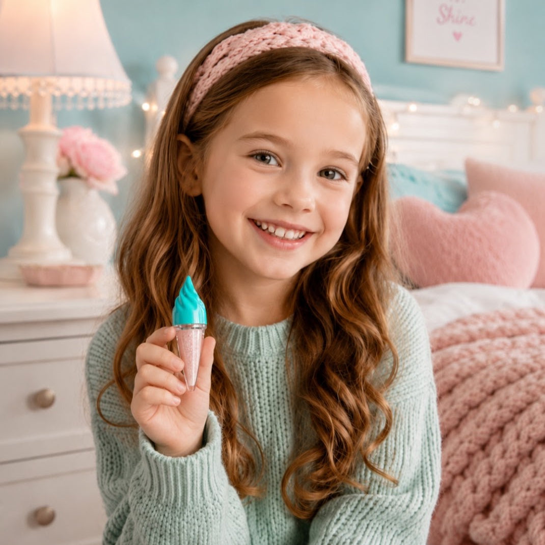 Natural Kids Lip Gloss in an Ice Cream Cone Container