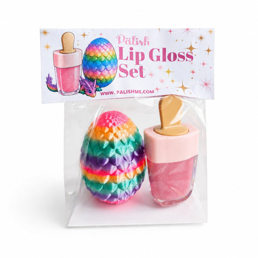 Natural Lip Gloss with 3D Printed Dragon Egg Set
