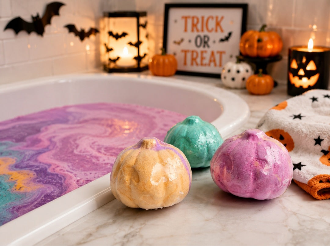 Natural Halloween Bath Bomb Set with Squishy Friend