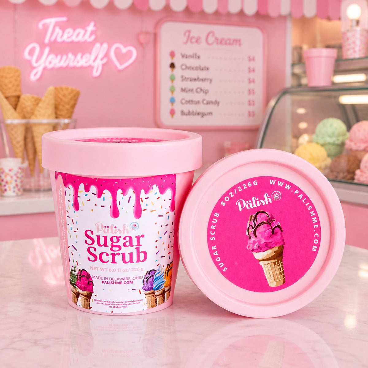 Natural Sugar Scrub Ice Cream Container